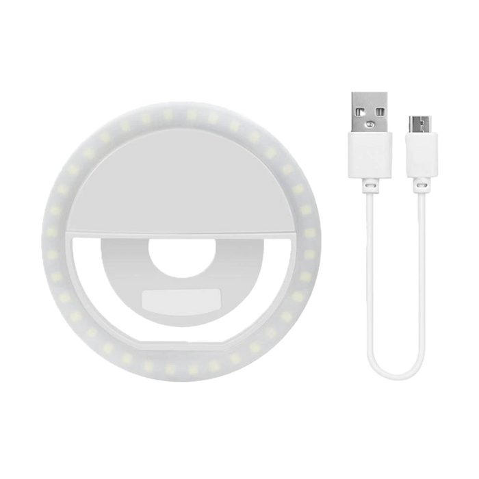 Ring light for mobile, White light 3 modes portable LED flash. Rechargeable light ring