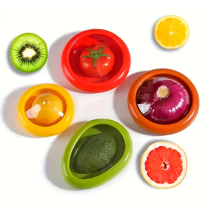 Caja para frutas y verduras, 4 recipientes de almacenamiento de frutas y verduras de silicona reutilizables para refrigerador