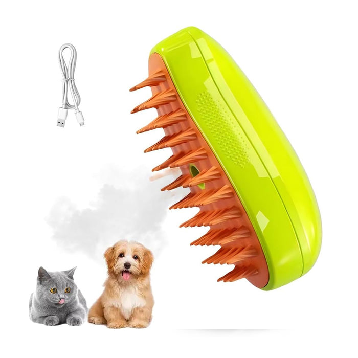 Cepillo de vapor para gatos, Cepillo de vapor 3 en 1 para gatos, Cepillo de vapor autolimpiable, Cepillo de vapor para eliminar el cabello mascotas de pelo largo o corto