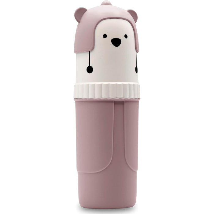 Estuche cepillo de dientes infantil, Portacepillos de dientes diseño oso, Funda para cepillo de dientes, Caja protectora cepillo de dientes rosa