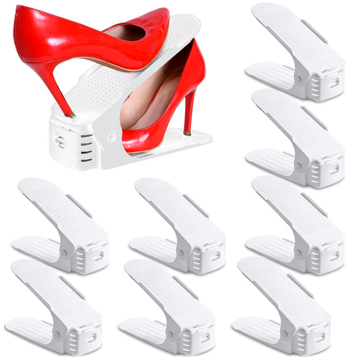 10 Uds. organizador de zapatos, Soporte de calzado de altura ajustable, Zapatos antideslizante