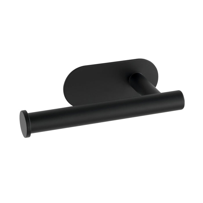 Portarrollos wc Essential negro barnizado, Portarrollos papel higiénico autoadhesivo, Soporte papel higiénico acero inoxidable sin taladro