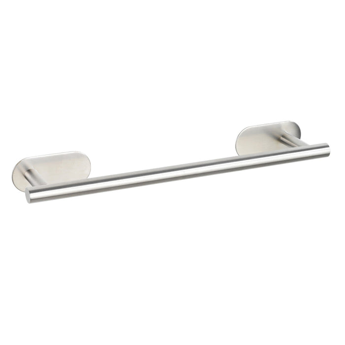 Toallero Essential plata cromado cepillado 40x4.5cm, Toallero autoadhesivo de pared, Toallero acero inoxidable sin taladro