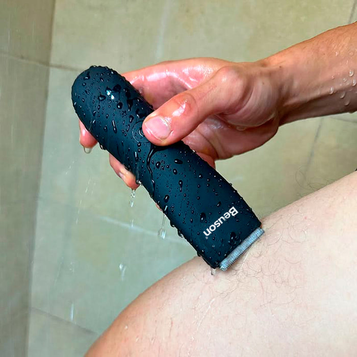Afeitadora electrica corporal para hombres y mujeres, Depiladora corporal con cuchilla de cerámica desmontable, Base de recarga USB, Impermeable para axilas, pecho, piernas y partes íntimas