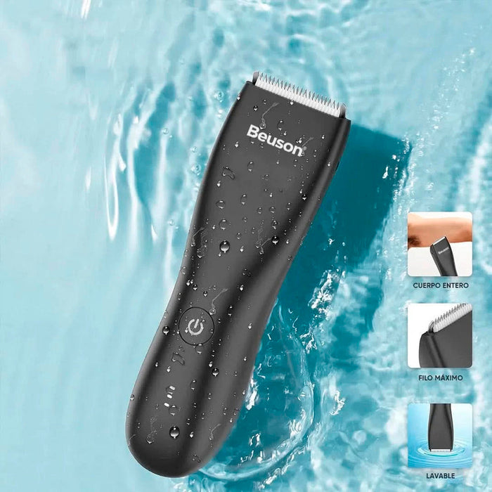 Afeitadora electrica corporal para hombres y mujeres, Depiladora corporal con cuchilla de cerámica desmontable, Base de recarga USB, Impermeable para axilas, pecho, piernas y partes íntimas