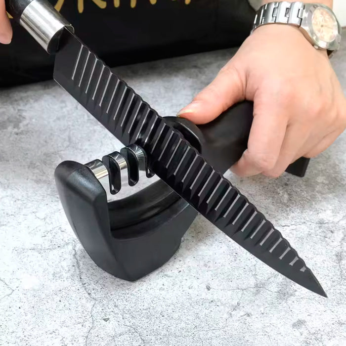 Afilador profesional con mango ergonómico de uso manual para afilar y pulir cuchillos