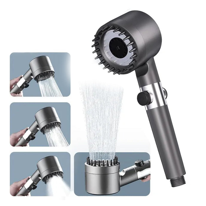 High pressure shower head with filter, water saving shower head 3 + 1 jet modes