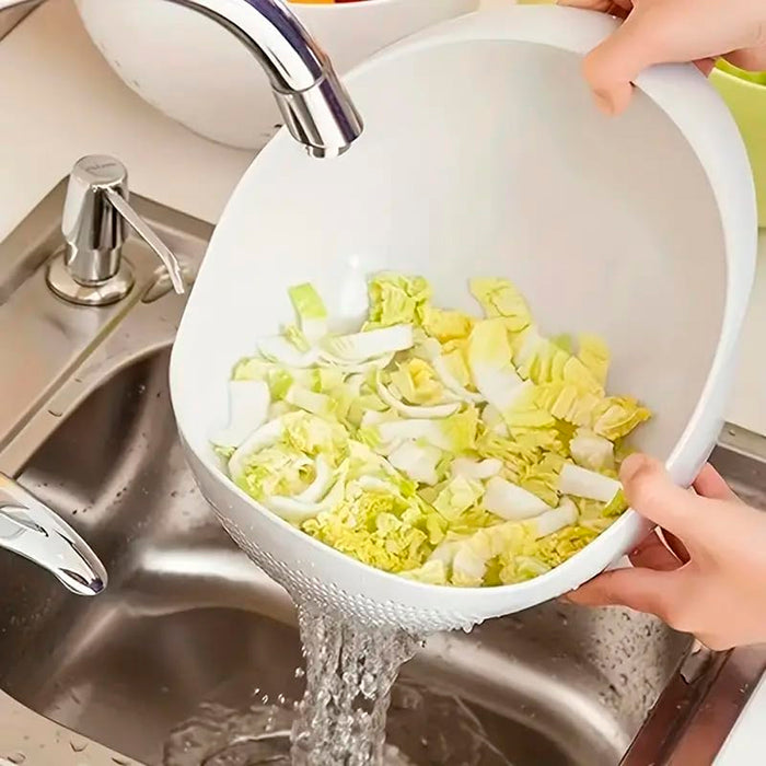 Escurridor de plástico pequeño, Colador de cocina, Tamiz alimentos, Colador para frutas y verduras, Cesta escurridora