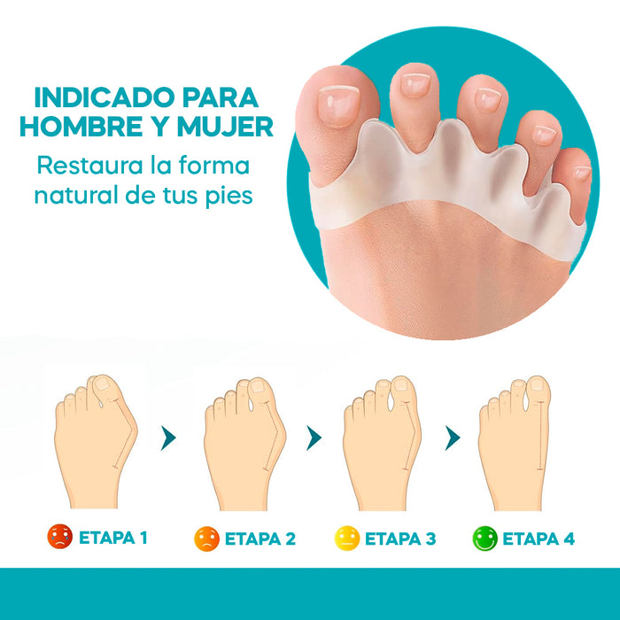 Separadores de dedos de los pies, 4 Uds enderezador y separador de dedos, Separador de dedos del pie de silicona 0% BPA, Corrector de juanetes, Espaciadores de dedos