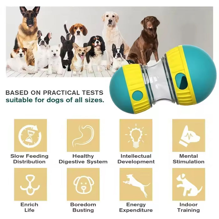 Juguete interactivo para perros, Alimentador, Dispensador de golosinas, Comedero de rompecabezas para perros, Alimentación lenta para masticables